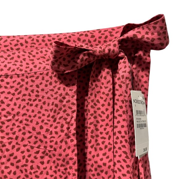BP from Nordstrom NEW pink animal print wrap skirt size S - Picture 2 of 10